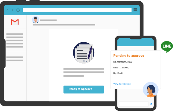 e-Memo เเจ้งเตือนเอกสารสำคัญถึงผู้อนุมัติผ่านอีเมลเเละไลน์